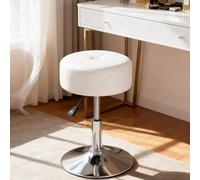 HOOBRO Tabouret de Bar Pivotant Réglable en Hauteur, Tabouret de Coiffeuse, Tabouret de Maquillage, Tabouret de Cuisine, Pied en métal, pour Chambre, Cuisine, Salon, Bureau, Blanc EWT60BY01