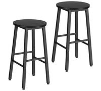 HOOBRO Tabourets de Bar, Lot de 2, Chaises de Cuisine, Tabourets Hauts avec Repose-Pieds de 2 hauteurs et Pieds réglables, pour Salle de Bain, Cuisine, comptoir, Noir EBB07BY01G1N2
