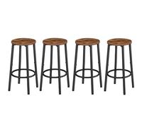 HOOBRO Tabourets de Bar, Lot de 4, Tabourets Hauts pour comptoir, Chaises de Cuisine avec Cadre métallique, pour Cuisine, Bar, café, Salle à Manger, Marron Rustique et Noir EBF03BYP401