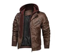 Hood Crew Blouson bomber en fausse fourrure pour homme avec capuche amovible, camouflage vert, marron, S