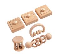 HOODANCOS 1 Ensemble Bois pour Garçon Fille Set de Jouets de Préhension Hêtre pour Éveil Éducatif Apprentissage des Formes Couleurs Montessori pour