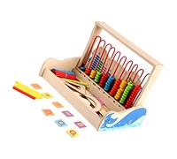 HOODANCOS 1 Ensemble Cadre de Calcul Numérique Boulier Éducatif Bois pour Outil Apprentissage Mathématique Améliore la Mémoire Motricité Fine