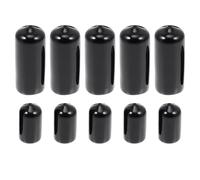 HOODANCOS 10 Pièces Housses de Queue de Billard en Caoutchouc Noir Robustes sans Colle, Protège-Embouts 10mm et 13mm pour Parties de Billard