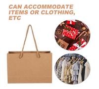 HOODANCOS 10 pièces Sac Kraft Papier avec Poignée Lot Rangement Résistants pour Emballage Cadeaux Vêtements Portable et Pratique