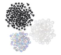 HOODANCOS 100 Ensembles Glitter Resin Eyes Offset Moon Shaped Safety Eyeballs for DIY Plush Animal Crafts and Crochet Dolls Accessories