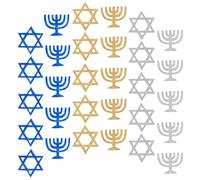 HOODANCOS 100 pièces Confettis Hanukkah pour Table Étoile de David et Bougeoir Papier Décorations Fête Juive Festive pour Table et Bureau