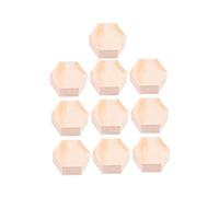 HOODANCOS 10pcs Planches Artisanales en Bois Hexagonales Polygonales Beige pour Projets Créatifs, Faciles à Peindre Écrire, Blocs de Bois pour Bricolage et Artisanat
