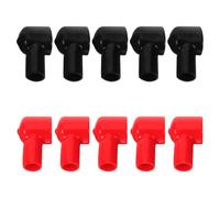 HOODANCOS 10pièces Cache-bornes de Batterie Auto Protection Isolante Pvc Résistante Chaleur Capuchons Rouges et Noirs pour Bornes Positives et Négatives Protection Anti-court-circuit
