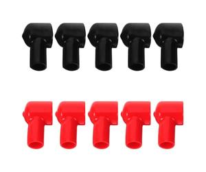 HOODANCOS 10pièces Cache-bornes de Batterie Auto Protection Isolante Pvc Résistante Chaleur Capuchons Rouges et Noirs pour Bornes Positives et Négatives Protection Anti-court-circuit