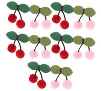 HOODANCOS 10pièces Patchs De Cerises à Coudre Accessoires De Coiffure Embellissements Diy Pour Pinces à Cheveux Appliques De Broderie Décorations De Vêtements