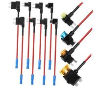 HOODANCOS 12 Pièces Kit Porte-fusible Ligne Mini pour Voiture Adaptateur Fusible Bas Connexion Sécurisée pour Accessoires Électriques Automobiles
