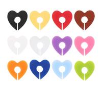 HOODANCOS 12 Pièces Marqueurs Silicone Réutilisables pour Verres à Vin Sans Tige Étiquettes de Verres Forme de Cœur Colorées pour Identification de Boissons Lors de Fêtes et Saint-valentin