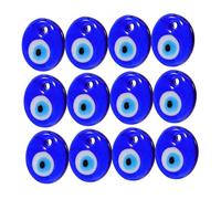 HOODANCOS 12 pièces Pendentifs Verre Œil Du Diable Accessoires de Bijoux Décoratifs Verre Bleu pour Création de Colliers et Bracelets