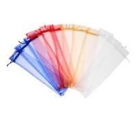 HOODANCOS 12 Pochettes en Organza Cordon pour Éventails Pliants, Grosse Capacité, Réutilisables, Transparentes, pour Mariages et Grands Événements