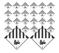 HOODANCOS 150 Étiquettes Adhésives 9 Classes Matières Dangereuses 100x100 Mm Autocollants Avertissement Batteries Lithium-ion Transport Sécurisé Industriel