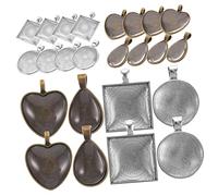 HOODANCOS 1ensemble Supports De Pendentifs Alliage Pour Création De Bijoux Supports à Pendentifs Avec Verre Pour Colliers Et Artisanat