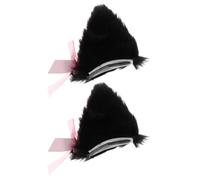 HOODANCOS 1paire Pinces à Cheveux Oreilles de Chat Cosplay avec Clochette Accessoire Mignon pour Adultes Barrette Confortable Fausse Fourrure pour Fêtes et Déguisements