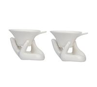 HOODANCOS 2 ensembles Ceramic Tea Strainer Set With Guanyin Hand Support Porcelain Tea Filter And Heat-resistant Practical And Easy To Use