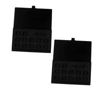 HOODANCOS 2 pièces Boîte de Rangement Carte Sim Nano Slots Alliage avec Aiguille Étui Mémoire Rigide Résistant à Eau et Poussière Compact pour Micro et Sdhc Lot de Noir