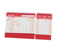 HOODANCOS 2 Pièces Calendrier de Bureau Rouge Calendrier à Poser à Retourner Planificateur de Bureau Épais avec pour Organisation et Motivation Au Travail École