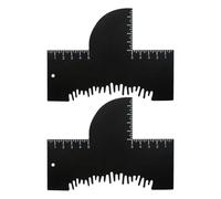 HOODANCOS 2 Pièces Carte D'amélioration pour Barbe avec Règle de Précision en Pp Noir, Outil Portable pour Tailler et Styliser Rapidement la Ligne de Cheveux au Quotidien