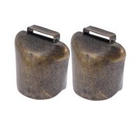 HOODANCOS 2 pièces Cloche pour Bétail Cloches Solides pour Vache et Mouton Ornements de Collier pour Animaux de Ferme Décoration et Résistante Moyenne Bronze Antique