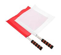 HOODANCOS 2 pièces Drapeaux de Signalisation de Circulation et Arbitre Signal Avertissement Résistant Drapeaux de Commandement pour Course et Trafic Rouge et Blanc