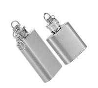 HOODANCOS 2 pièces Flasque Inox Porte-clés Flasque Whisky Portable Étanche Camping Randonnée Plein Air