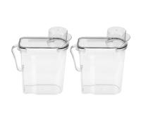 HOODANCOS 2 Pièces Lot de 2 Bacs de Rangement pour Lessive avec Couvercle Hermétique, Grand Récipient Transparent en Plastique, 5 L, Poignée Intégrée, pour Stockage et Organisation Buanderie