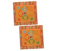 HOODANCOS 2 Pièces Nappe Bouddhiste Écritures Brocart Prière Tissu D'emballage Tapisserie Fait à La Main Temple Créatif Alimentation Des Temples Broderie Bouddhiste Satin