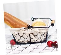 HOODANCOS 2 pièces Panier de Rangement Fer Portable Corbeille Métallique Décorative pour Cuisine Bureau Salle de Bain Organisateur Compact et Robuste pour Articles Divers