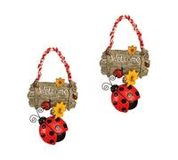 HOODANCOS 2 pièces Panneau de Porte Résine Coccinelle Signe Suspendu Décoratif Design Rétro Ailes Ouvertes et Fermées Plaque Bienvenue pour Porte Entrée Création en Résine