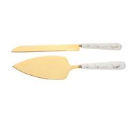 HOODANCOS 2 pièces Set Pelle à Gâteau Inox avec Lame Dentelée Manche Céramique Antidérapant Ustensile Cuisine Professionnel pour Pâtisserie et Pizza Facile à Nettoyer et Maniable