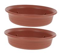 HOODANCOS 2 pièces Soucoupe Pot Plante Ronde Épaisse Résine Plateau Collecteur Eau Résistant pour Pots de Fleurs Intérieur et Extérieur Support pour Plantes et Plastique