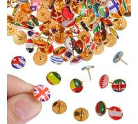 HOODANCOS 200 Punaises à Drapeau National 200 Pièces en Acier et Époxy Design Unique et pour Décorer Chapeaux et Paquet à Dos, pour Voyageurs