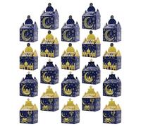 HOODANCOS 20pièces Boîtes à Bonbons Ramadan Lot de Cadeaux pour Aïd Boîtes à Friandises au Chocolat Petit Coffret Cadeau Aïd Moubarak avec Poignée pour Bonbons Biscuits Décorations