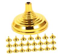 HOODANCOS 24 Pièces Support de Mât Doré Rond Fixation Murale pour Drapeaux Angle Droit ou Incliné Adapté Intérieur Extérieur pour Décoration Fête et Balcon