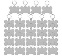 HOODANCOS 24pcs Porte-clés Vierge en Mdf pour Bricolage Diy, Anneaux Porte-clés Argentés, Amélioration Dextérité, pour Festival