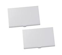 HOODANCOS 2pièces Étui Métal pour Cartes Identité Crédit Porte-nom Professionnel Organisateur De Bureau Lot de Couleur Argent