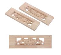 HOODANCOS 3 Pièces Appliques Bois Sculpté Coin Décoratif Ornements Bois Massif Non Peints pour Meubles Cadres Angle pour Armoires Lits et Miroirs Décorations Artisanales Européennes