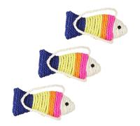 HOODANCOS 3 pièces Kitty Sisal Scratch Pad Fish-Shaped Cat Scratching Board Toy for Furniture Protection and Playtime Couleur Aléatoire Couleur Aléatoire