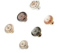 HOODANCOS 3 Pièces Poignée de Meuble Alliage Bouton Rond Champignon Style Européen pour Tiroir Armoire Placard Facile à Installer Design Élégant Doré et Argenté