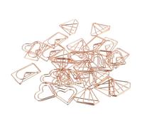 HOODANCOS 30 pièces Trombones Fantaisie Métal Rose Doré Petit Trombone Forme Cœur Diamant et Enveloppe Multi Usage pour Bureau École et Marque Pages Élégants