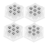 HOODANCOS 32 Pièces Mini Self-adhesive Silent Casters Heavy Duty Stainless Steel Roller Ball Bearings Swivel Wheels For Furniture Storage Boxes And Appliances