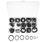 HOODANCOS 320 pièces Anneaux Circlips Extérieurs Noir Kit Assortiment Clips de Retenue pour Essieux avec Boîte de Rangement Transparent
