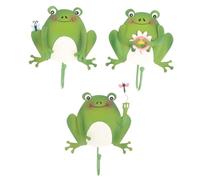 HOODANCOS 3pièces Crochets Muraux Grenouille Décoratifs Mignons Fer pour Porte-clés Chapeaux Serviettes Organiseur de Rangement Compact pour Maison et Entrée