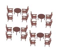 HOODANCOS 4 Ensembles Miniature Meubles Maison Décor Micro Table et Chaises Accessoires Miniatures pour Cuisine Salon Salle à Manger Mobilier Mini Maison Portable et Écologique