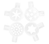 HOODANCOS 4 pièces Accessoires pour Machine à Glace Buses de Remplacement pour Sorbetière Commerciale Embouts de Modélisation Variés Étoile Flocon Jungle Petit Spaghetti Durables et