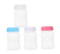 HOODANCOS 4 pièces Bouteilles de Conservation Lait Maternel Bouteilles Transparentes Large Anti-fuite Portables et Compatibles Congélation pour Stockage Frais