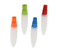 HOODANCOS 4 pièces Brosse à Huile Barbecue Silicone Multifonction avec Embout Effilé Brosses Badigeonnage pour Cuisson Extérieure Barbecue et Pâtisserie Couleurs Assorties